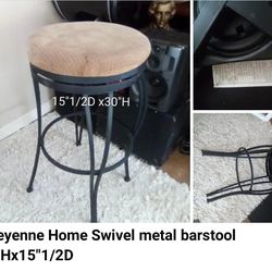 Swivel metal barstool 30 Hx15 D