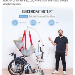 Electric Patient Lift, Medical Transfer Lifts for Seniors with Sling, Sit to Stand Lift for Elderly, Full Body Transfer Chairs for Bed, Car, Wheelchai
