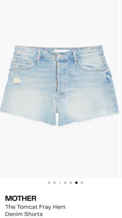 MOTHER Tomcat Fray Hem Light Wash Denim Cutoff Shorts - Women Sz 30 BNWT