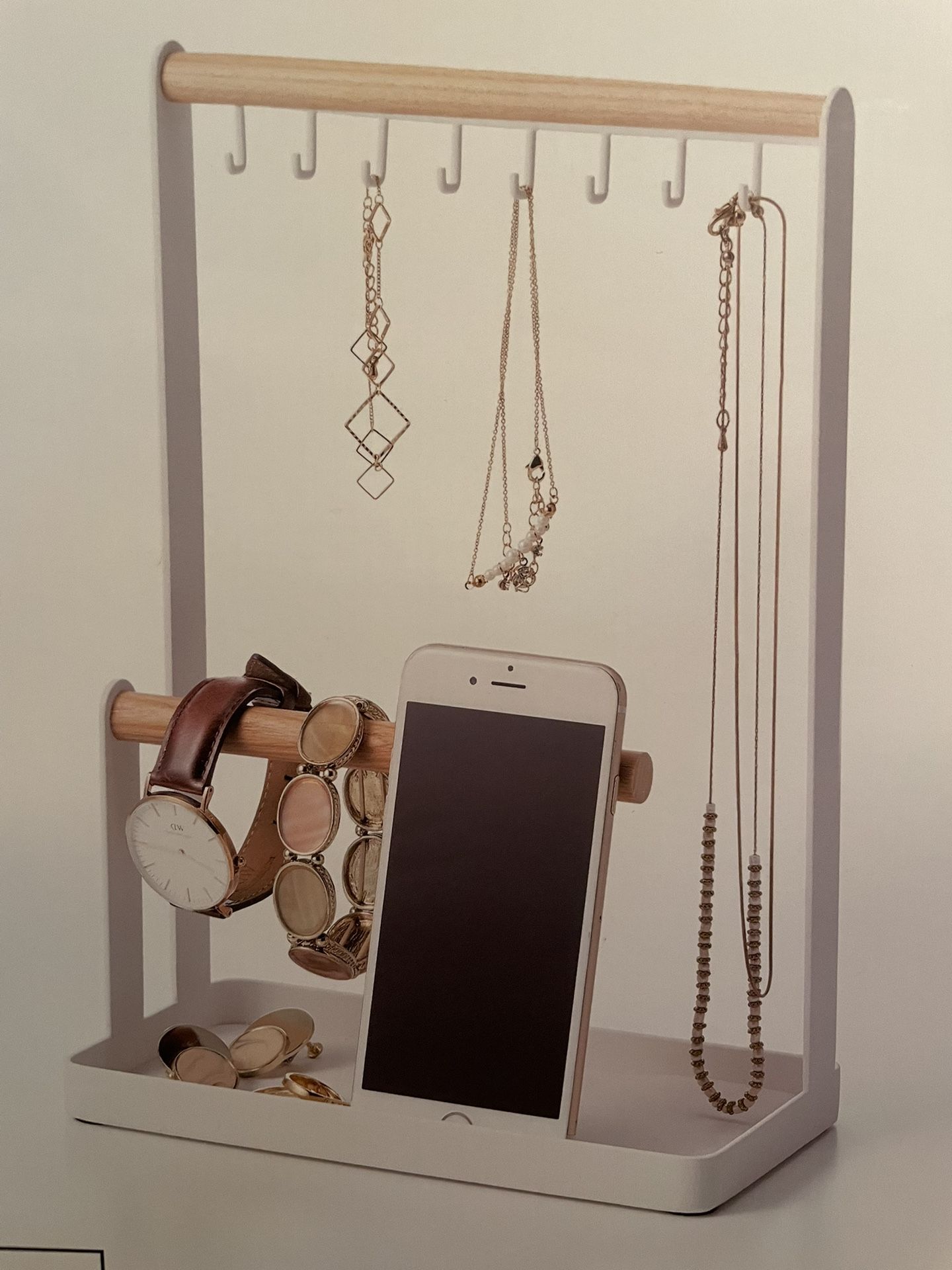 West Elm White Jewelry Stand & Tiered Jewelry Tray