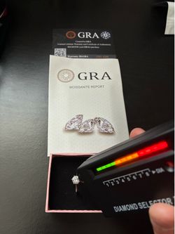 Moissanite stud ring size 6.5mm