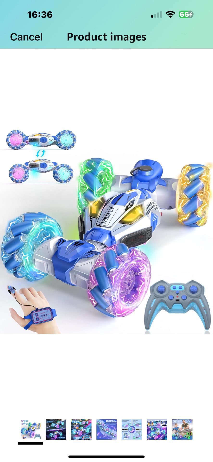 Gesture Sensing RC Stunt Cars - Toys for Boys Girls 6-12 | Best Gifts for Kids 6-12 Years Old | 4WD 360° Rotating Remote Control Transform Car | All-T