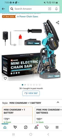 Saker Mini Chainsaw,Portable Electric Chainsaw Cordless,Handheld Chain Saw 