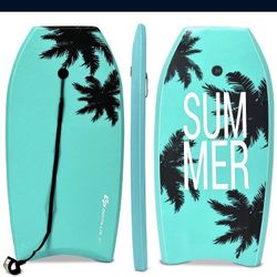 Goplus 37'' Lightweight Super Bodyboard Surfing W/Leash IXPE Deck EPS Core Boarding