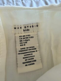 Max Studio Kids White Top Size 7/8