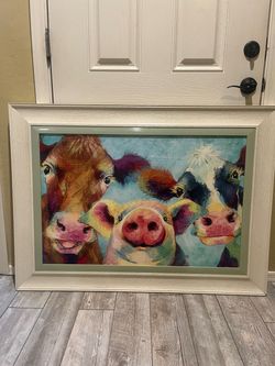 Large Colorful Farmhouse Animal Wall Art