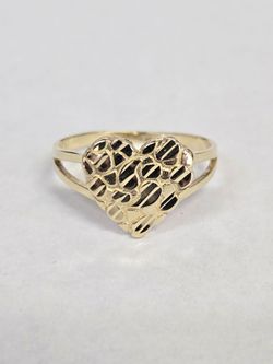 14kt Gold Heart Nugget Ring