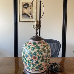 “Wildwood Lamps” Asian Porcelain Jar Lamp,vtg
