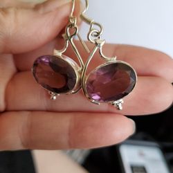 Sterling silver and Amethyst Earrings