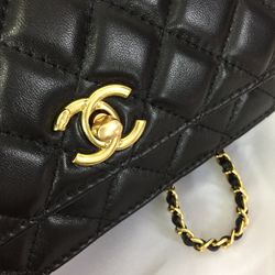 Chanel bag diamond pattern small gold ball bag ladies chain bag