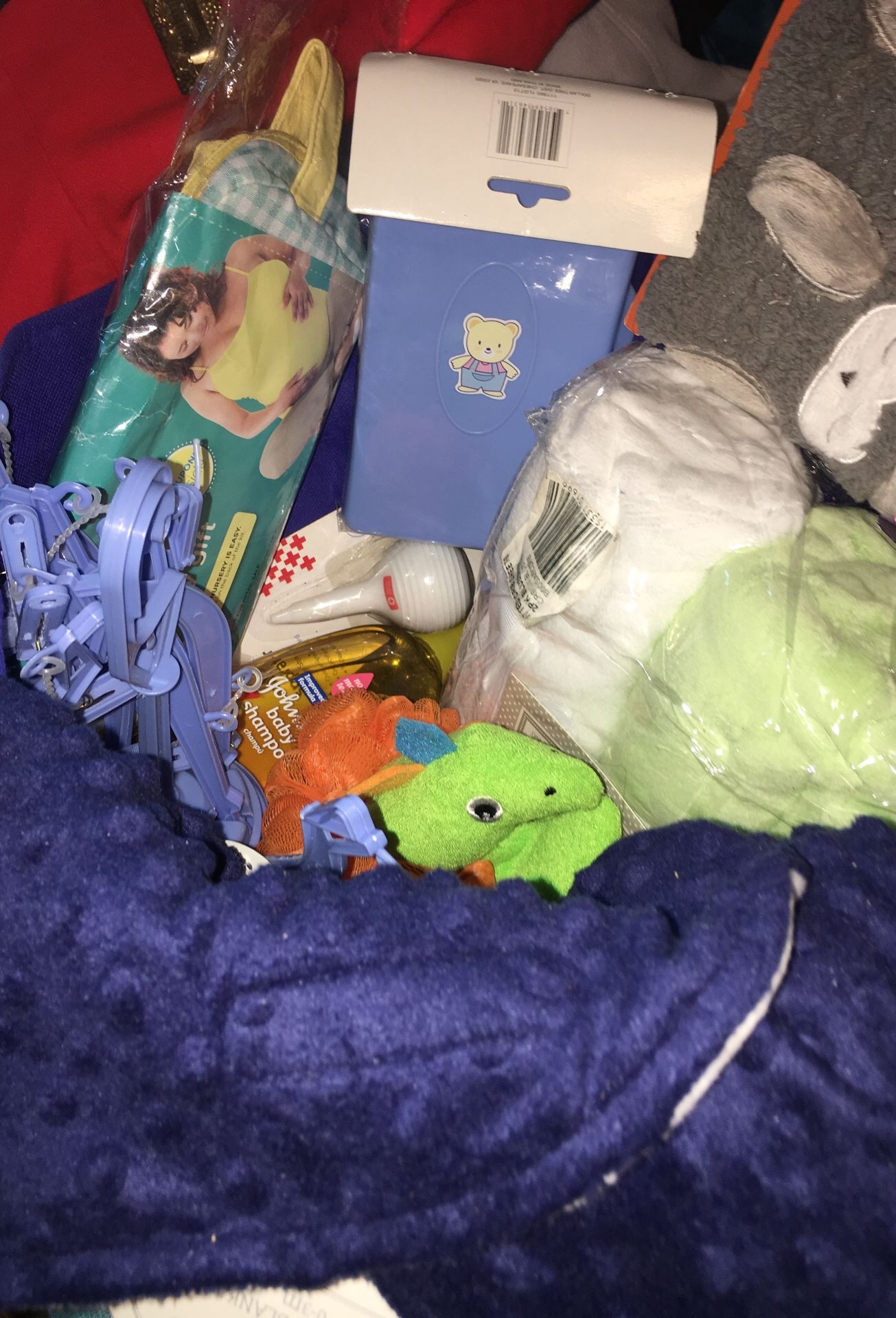 Baby basket all inside included the basket is like new and everything inside is brand new perfect for a baby ready gift