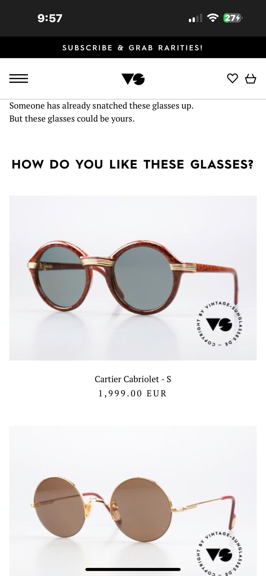 CARTIER CABRIOLET SUNGLASSES 
