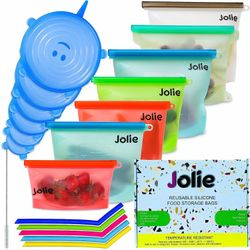 Jolie Reusable Silicone Bags– Microwave, Freezer & Dishwasher Safe Eco-friendly Silicone Bags for Food Storage - BRAND NEW IN BOX