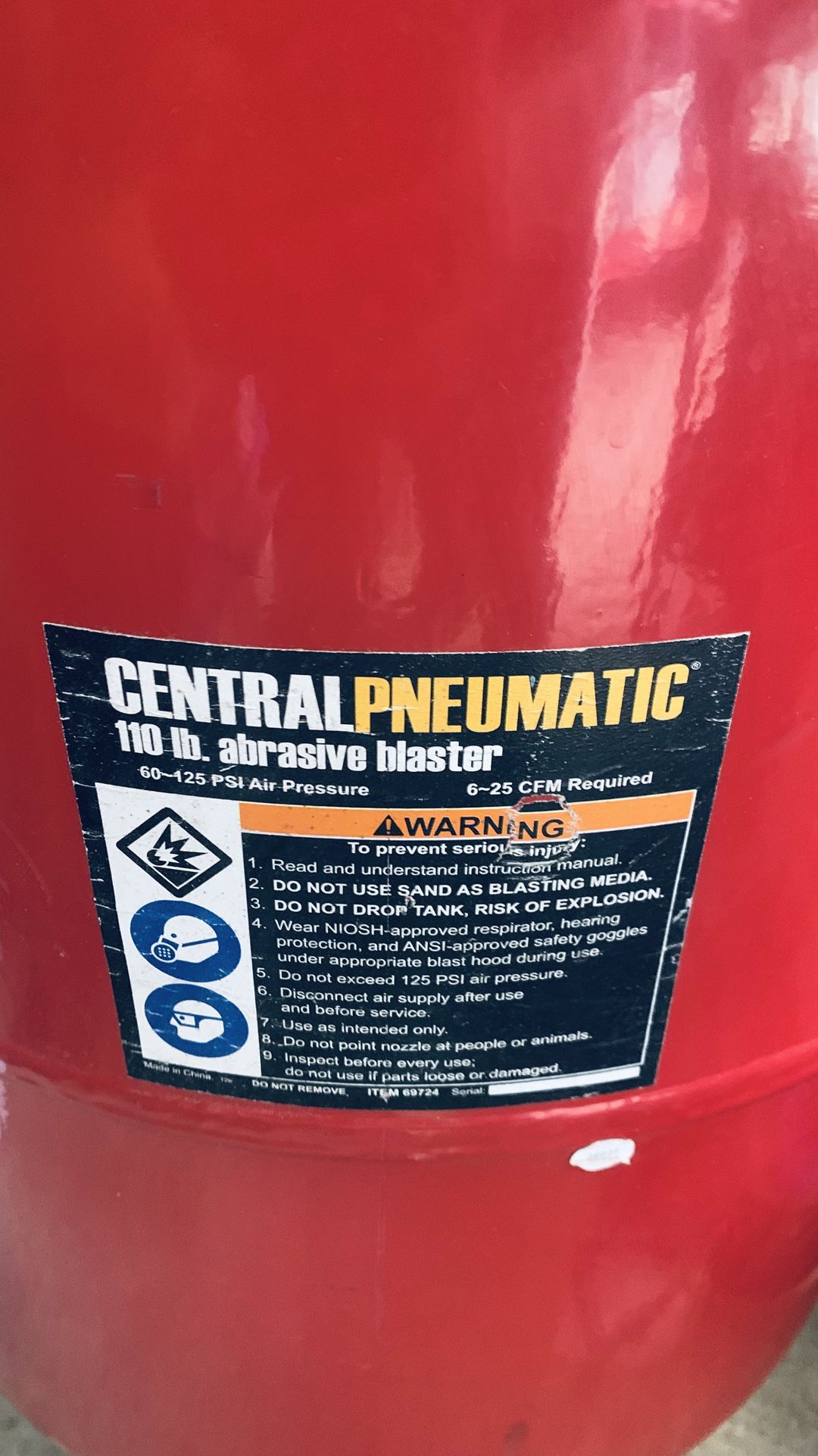 Media blasting tank converted to Extra Air 