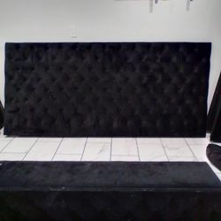 Black Suede King Size Headboard ONLY 