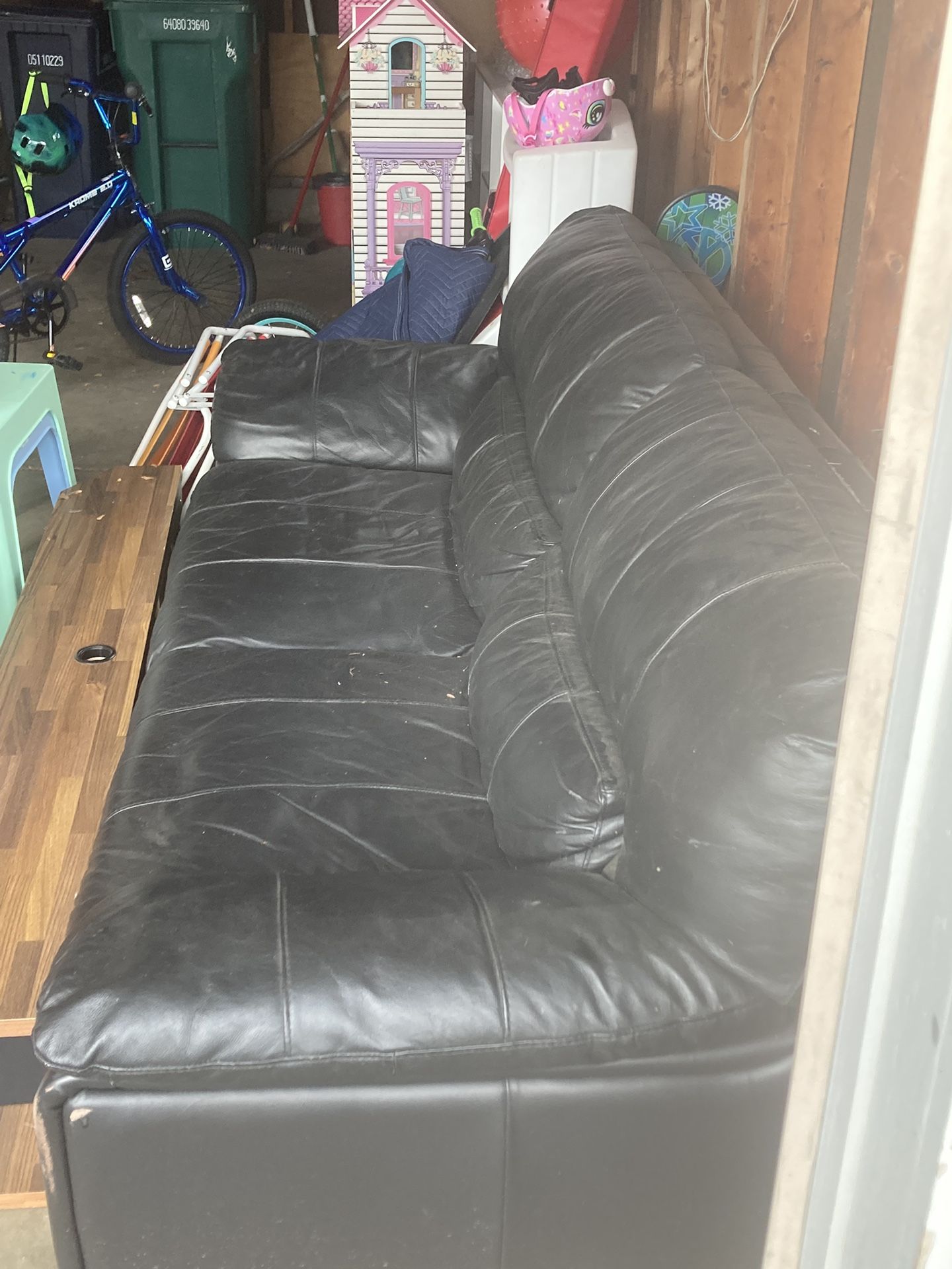 FREE!!! Black Leather Couch