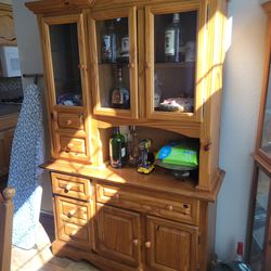 Dining table and hutch