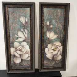 Large Framed Floral Wall Art – Set of 2