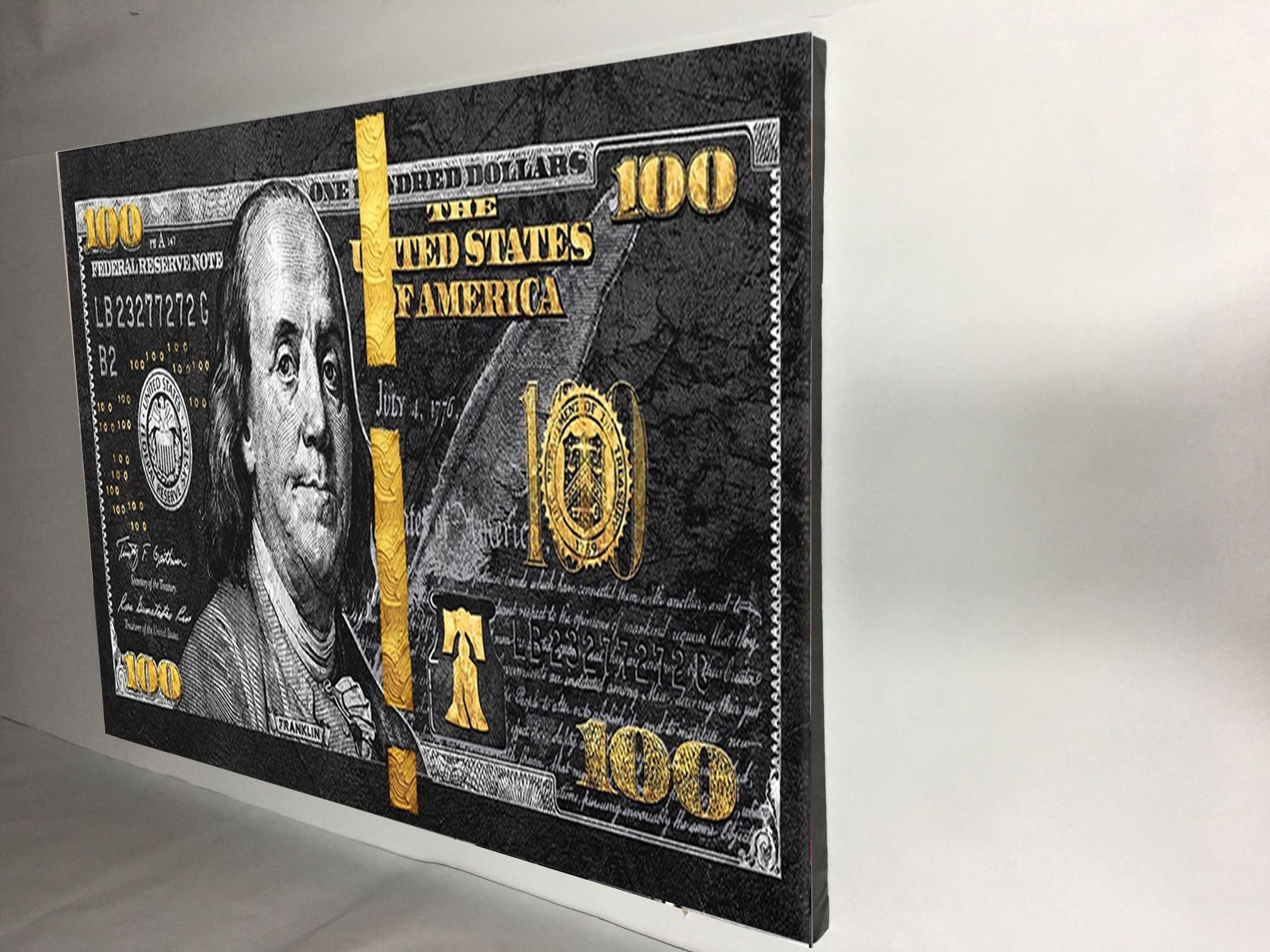 Canvas wall decoration 30”x42”. Brand new we can make it in different sizes from 4.5”x4.5” to 30”x66” Wood frame and sprayed with glossy clear coat