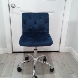 Office Swivel Chair Adjustable Height Blue 