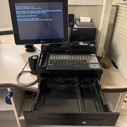 NCR Pointer Sale Cash Register With Verifone Credit Card Machine