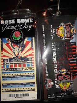 Rose Bowl + BCS Championship lanyards with tickets