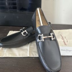 Ferragamo Men Shoes 8 EE Black /Zapato De hombre