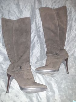 Brown suede boots