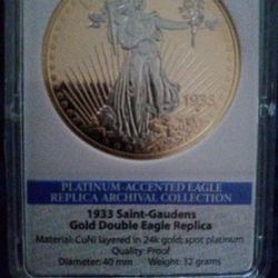 1933 Saint Guardian Gold double Eagle Replica