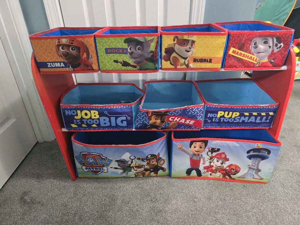 Paw Patrol Kids 9 Bin Toy Storage Organizer