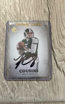 Kirk Cousins autographed card // NFL quarterback