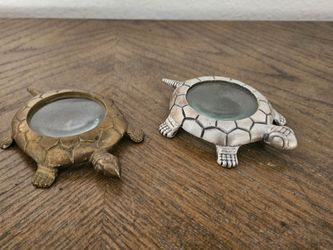 Vintage Brass and Silver-Tone Turtle Magnifying Glasses - Set of 2