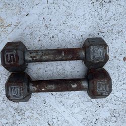 Pair Of 5 Lb Dumbbells 