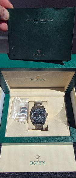 2020 Rolex Air-King black dial 116900 Original box and receipt, no papers, never polished