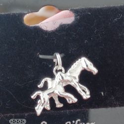 New- Nordstrom Sterling Silver " Double Horses" CHarm