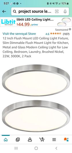 12 Inch Inside Led Light Fixtures,nickle Finish