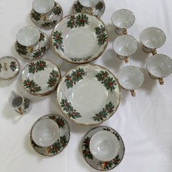 Antique Tea Cups , Saucers ,and Serving Bowls