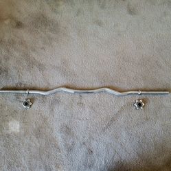 Curl Bar - Threaded with Star Collars - 1 Inch