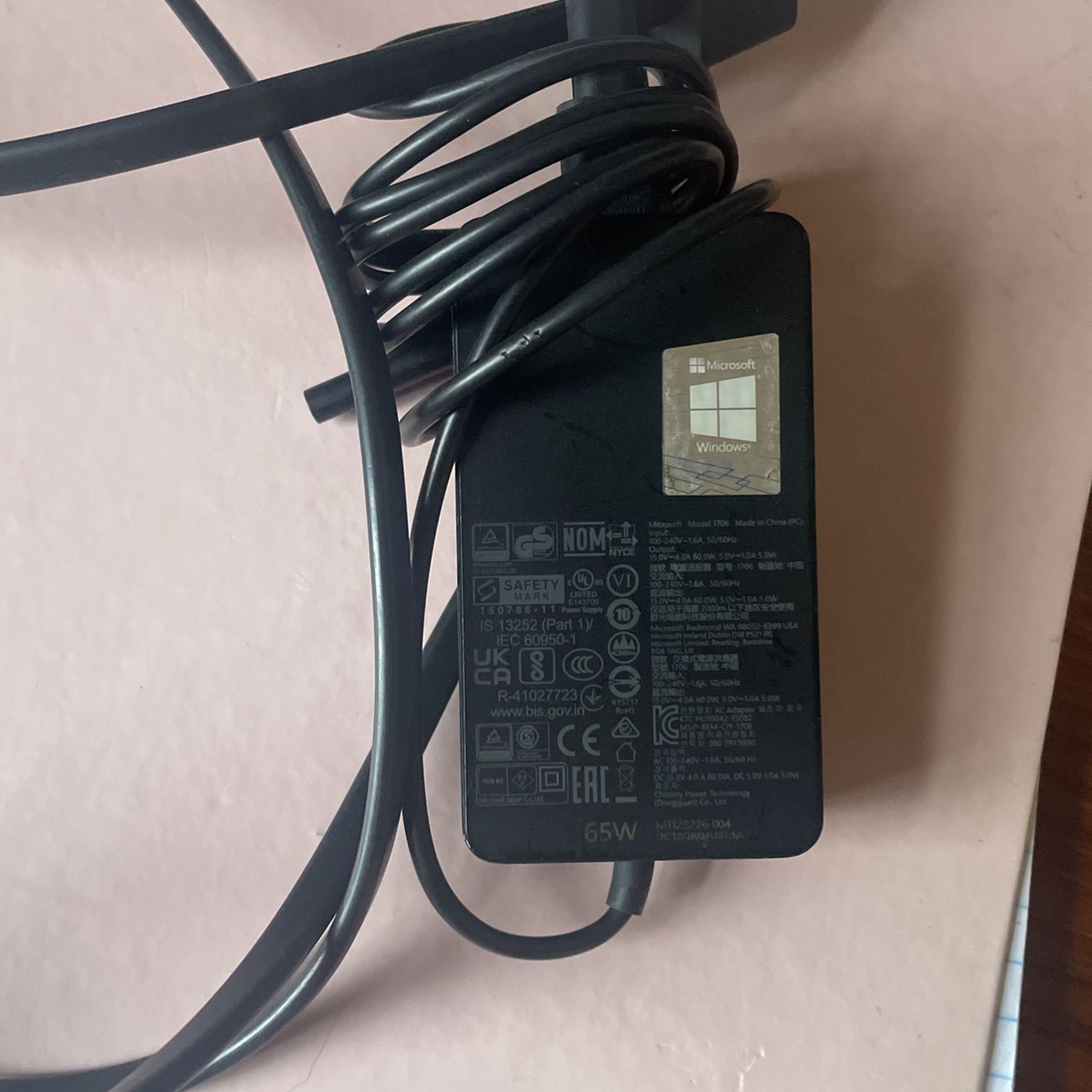 65W Microsoft surface laptop charger 