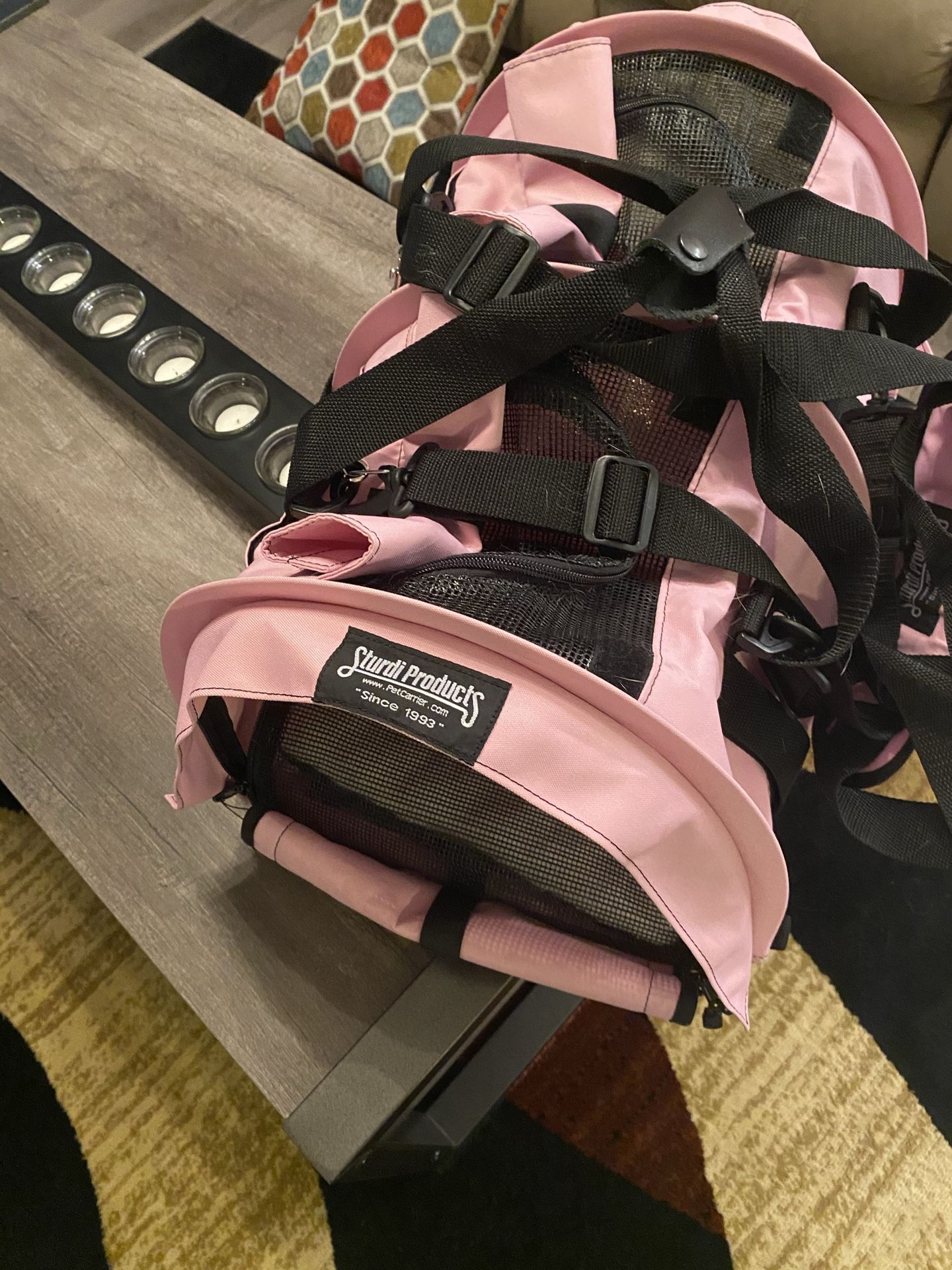 Pet carrier divided for 2 pets