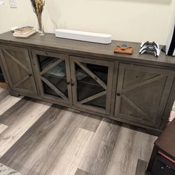 Rustic Wood Media Console / TV Stand – Great Condition $325 OBO