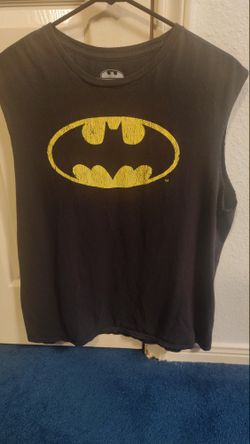 Men's Sleeveless Classic Black Batman Shirt Size Medium