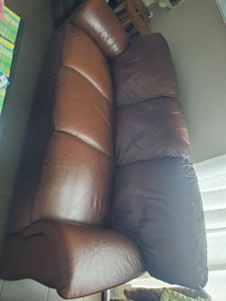 Italian Leather Sofa and Arm chair - Good Condition - $400