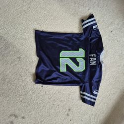 Seattle Seahawks Fan 12 NFL Jersey Children's Youth Kids Size Large 10/12