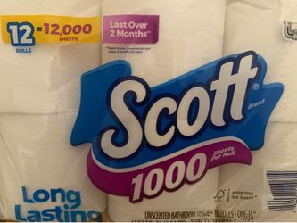 Scott toilet paper - 12 rolls 1000 sheets per role