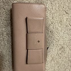 Kate spade women’s wallet baby pink soft leather 