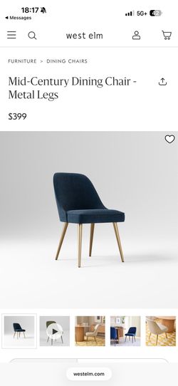 FS: West Elm Mid-Century Dining Chairs x6 Modern Framework Nice!