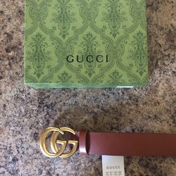Gucci GG Brown Leather Belt NWT 
