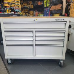 46" 9 DRAWERS ROLLING TOOL BOX WITH WOOD TOP 