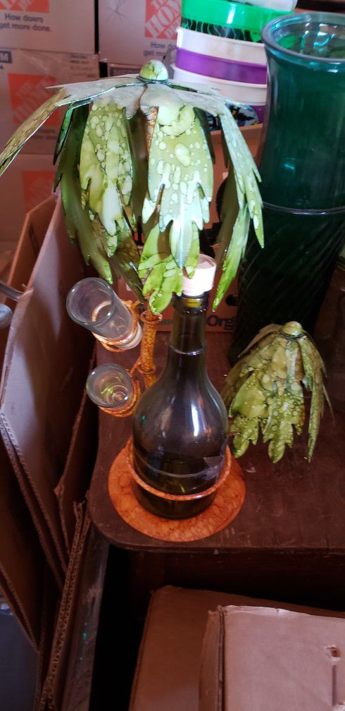 Tropical Palm Tree Bottle Display 